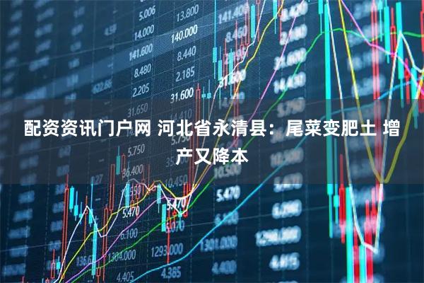 配资资讯门户网 河北省永清县:尾菜变肥土 增产又降本
